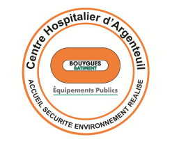 Autocollant pour badge Diam.  30 mm BY BAT EQUIPEMENTS PUBLICS Centre Hospitalier d'Argenteuil