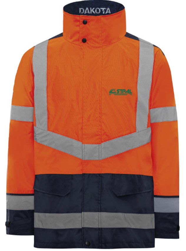 Parka 4 en 1 HV orange STRAL coeur + dos respirant