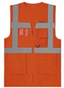 Fluo HV orange multi-pocket vest STRAL heart + back