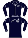 Veste Softshell à capuche HEROCK POSEIDON 290gr marine brodée BY BAT GRAND OUEST blanc coeur + croquis bâtiment blanc dos