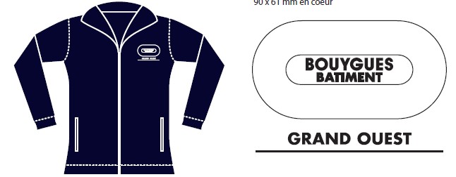 Veste Softshell à capuche HEROCK POSEIDON 290gr marine brodée BY BAT GRAND OUEST blanc coeur