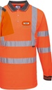 Polo manches longues orange HV BY BAT RENOVATION PRIVEE