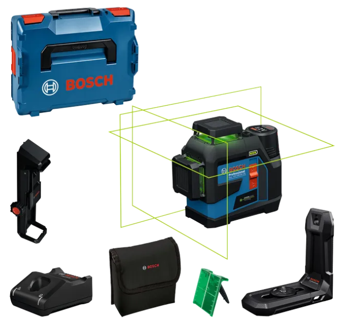 Line laser GLL 12V-100-33 CG + battery + support