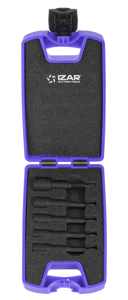 Set of 5 65mm hexagonal sockets (6/7/8/10/13)