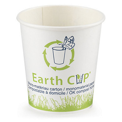 Biodegradable and compostable 20Cl earth cup without plastic film (pack of 75)
