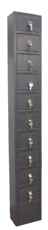 Armoire Colonne 10 coffres Fort L25 x P16 x H180 cm (sans serrure ) 