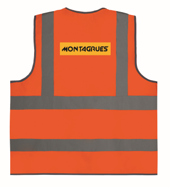 Gilet fluo hv orange MONTAGRUES noir dos