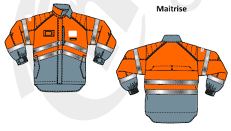 Blouson BY TP REGIONS FRANCE maîtrise orange/gris
