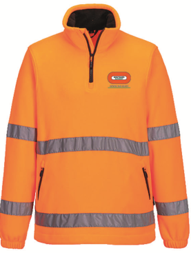 Polaire orange col zippé HV BY BAT CENTRE SUD OUEST