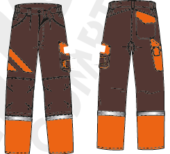 Pantalon BY BAT GRAND CENTRE SUD OUEST été compagnon marron/orange