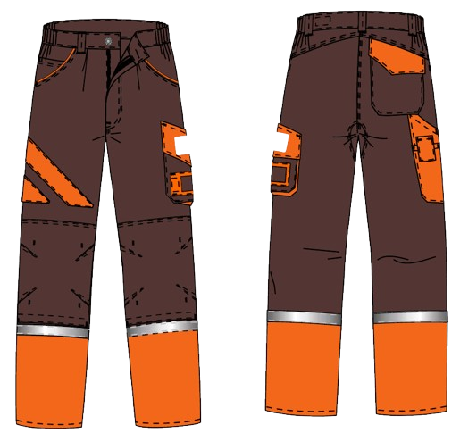 Pantalon BY BAT GRAND CENTRE SUD OUEST été compagnon marron/orange