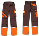 Pantalon BY BAT CENTRE SUD OUEST été compagnon marron/orange