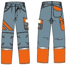 Pantalon BY BAT GRAND CENTRE SUD OUEST été maîtrise gris/orange