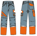 Pantalon BY BAT GRAND CENTRE SUD OUEST été maîtrise gris/orange