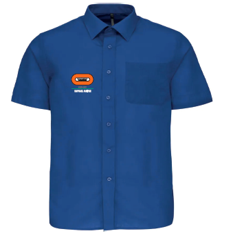 Chemisette 110gr 65% polyester - 35% coton Light Royal Blue manches courtes brodée logo BY BAT SUD EST Raphaël MAITRE (L)