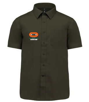 Chemisette 110gr 65% polyester - 35% coton Light Khaki manches courtes brodée logo BY BAT SUD EST Alexis BASIN (2XL)