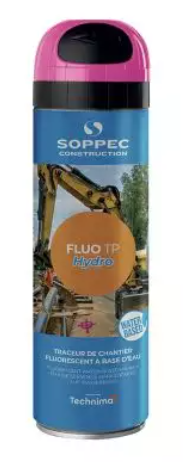 Bombe de marquage écologique de chantier fluo 12 mois Fluo TP Hydro 500 ml
