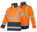 Parka 4 en 1 HV orange Homme respirant SANS LOGO ou avec Logo Coeur - parka + gilet intérieur