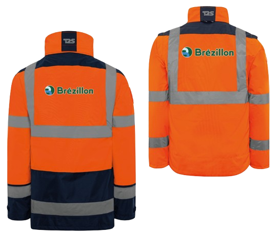 Parka 4 en 1 HV orange Homme respirant Logo Dos - parka + gilet intérieur