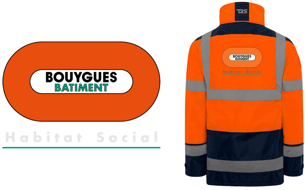 Parka 4 en 1 HV orange Homme respirant Logo Dos - parka + gilet intérieur