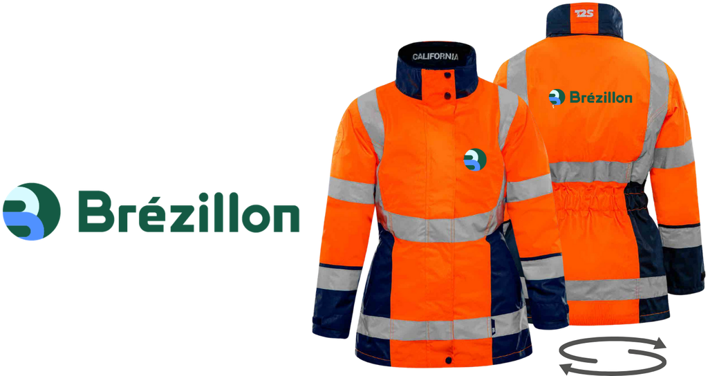 Parka 4 en 1 hv orange femme respirant Logo Coeur + Dos - parka + gilet intérieur
