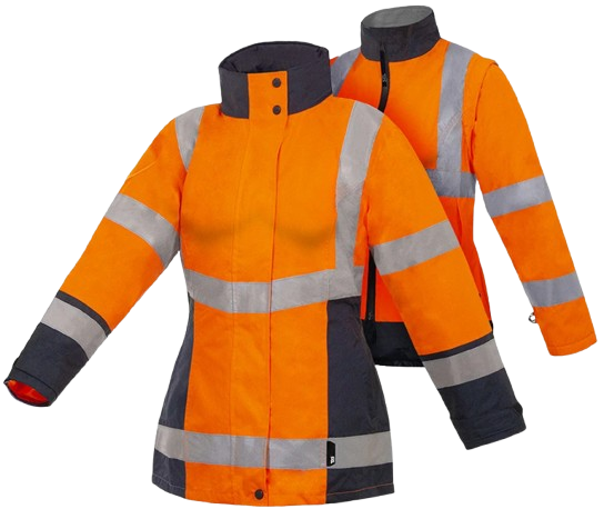 Parka 4 en 1 HV orange Femme respirant Logo Coeur + Dos - parka + gilet intérieur