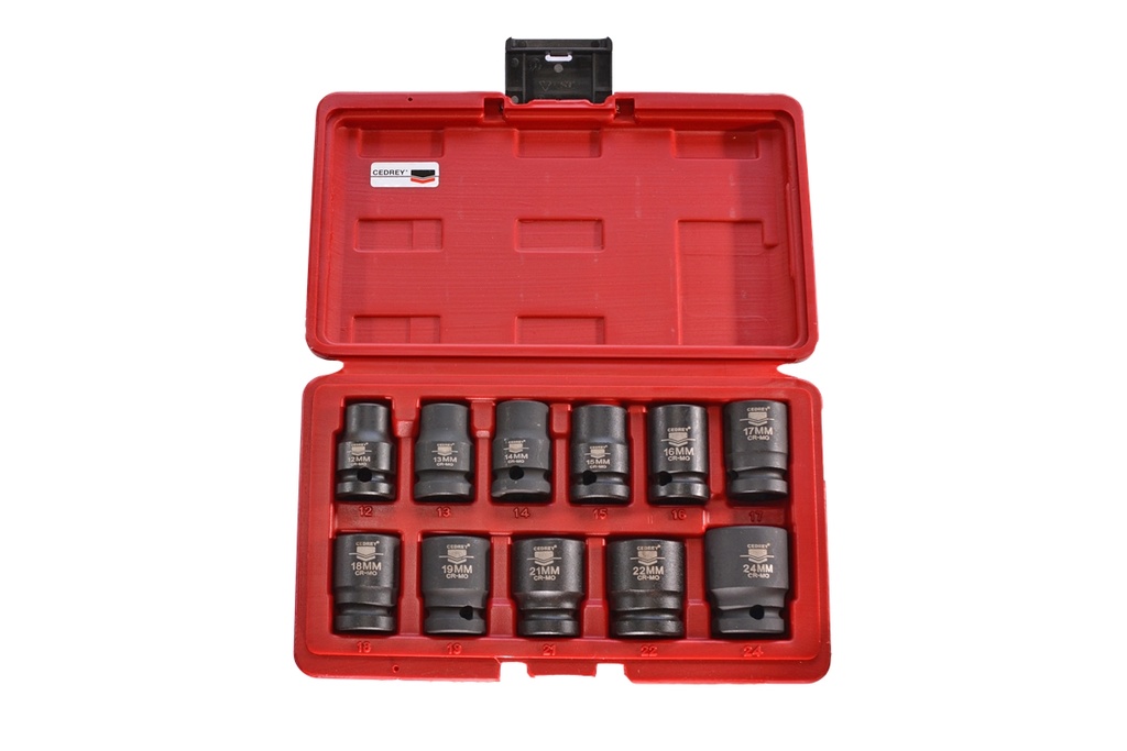 Coffret 11 douilles 1/2 Chocs courte de 12mm à 24mm