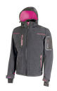 Softshell femme noir/fuschia 320gr 96% polyester 4% spandex capuche amovible