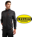 Polaire technique super stretch FLEECE TECHNO (noir / liseré orange fluo)