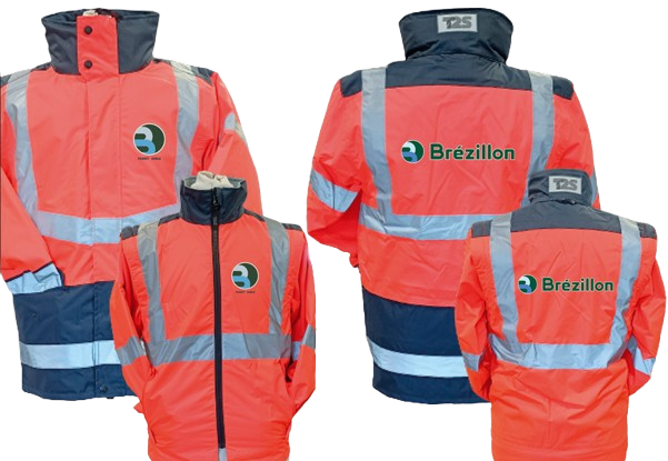 Parka 4 en 1 HV homme BRODERIE cœur entité BREZILLON Nom Prénom + TRANSFERT dos entité BREZILLON (parka+gilet int.)