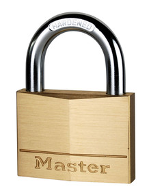 Cadenas laiton 60mm - anse acier cémenté 30mm, diam. 9mm - cylindre 5 goupilles