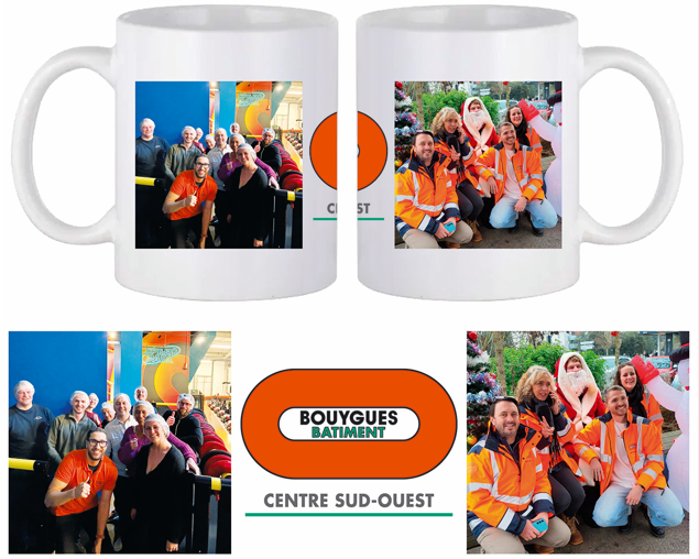 Mug céramique blanche 330ml BY BAT CENTRE SUD OUEST + 2 photos