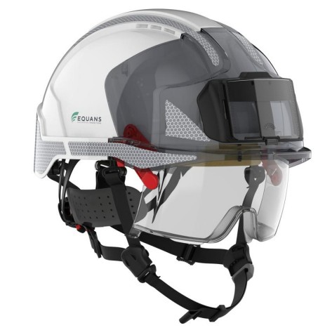 Casque Evovistalens blanc smoke logoté EQUANS
