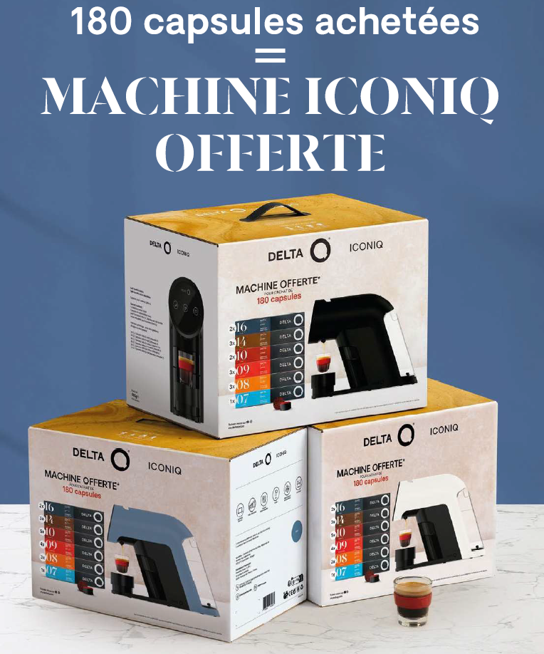 Pack machine à café Q iconiq + 180 capsules