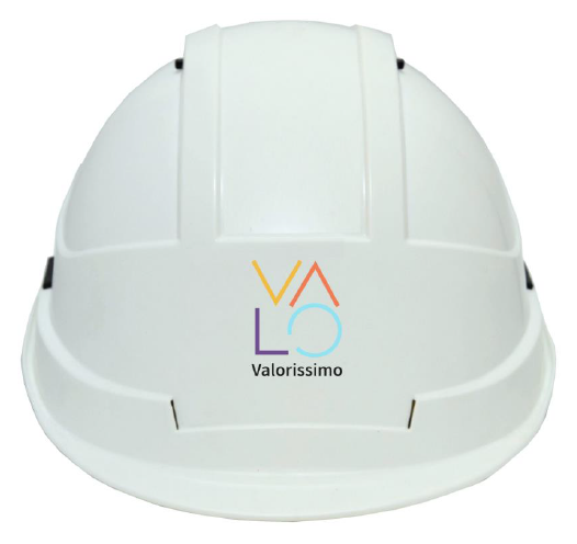 Casque Kara blanc visière longue sans lunette VALORISSIMO - marquage par transfert (carton de 20)