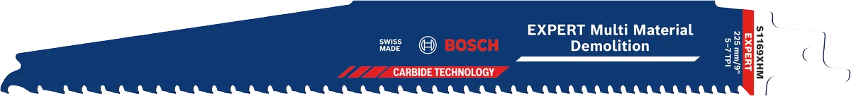 Lame scie sabre EXPERT carbure démolition bois et métal 225mm S1167XHM