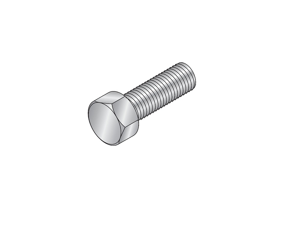 M8X16 ZN DIN 933 8.8 Hexagonal screw (Box of 50)