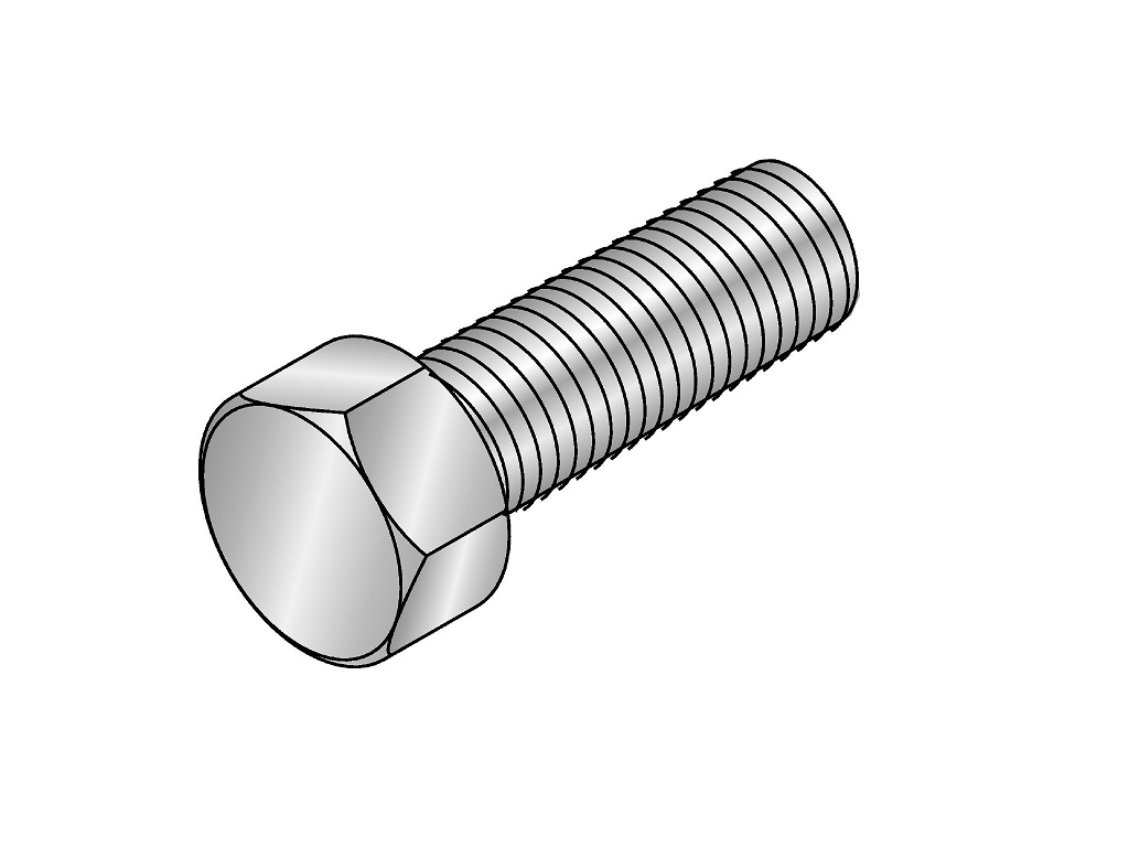 M12X50 ZN DIN 933 8.8 Hexagonal screw (Box of 50)