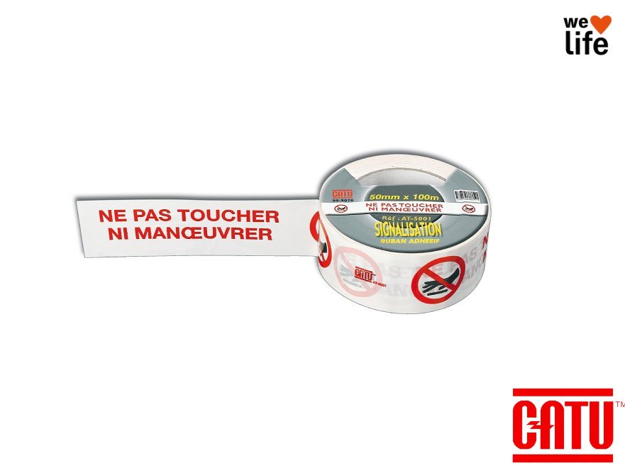AT 5001 yellow and black adhesive tape ''Do not touch or handle''