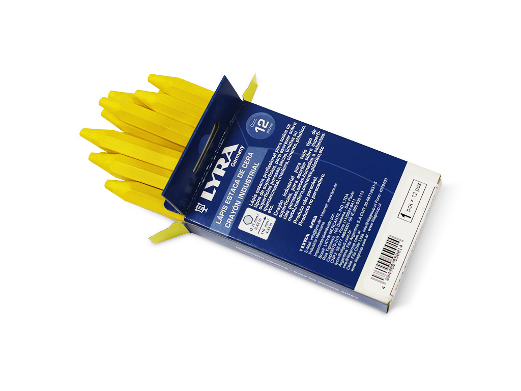 Craie industrielle jaune (Boite de 12)