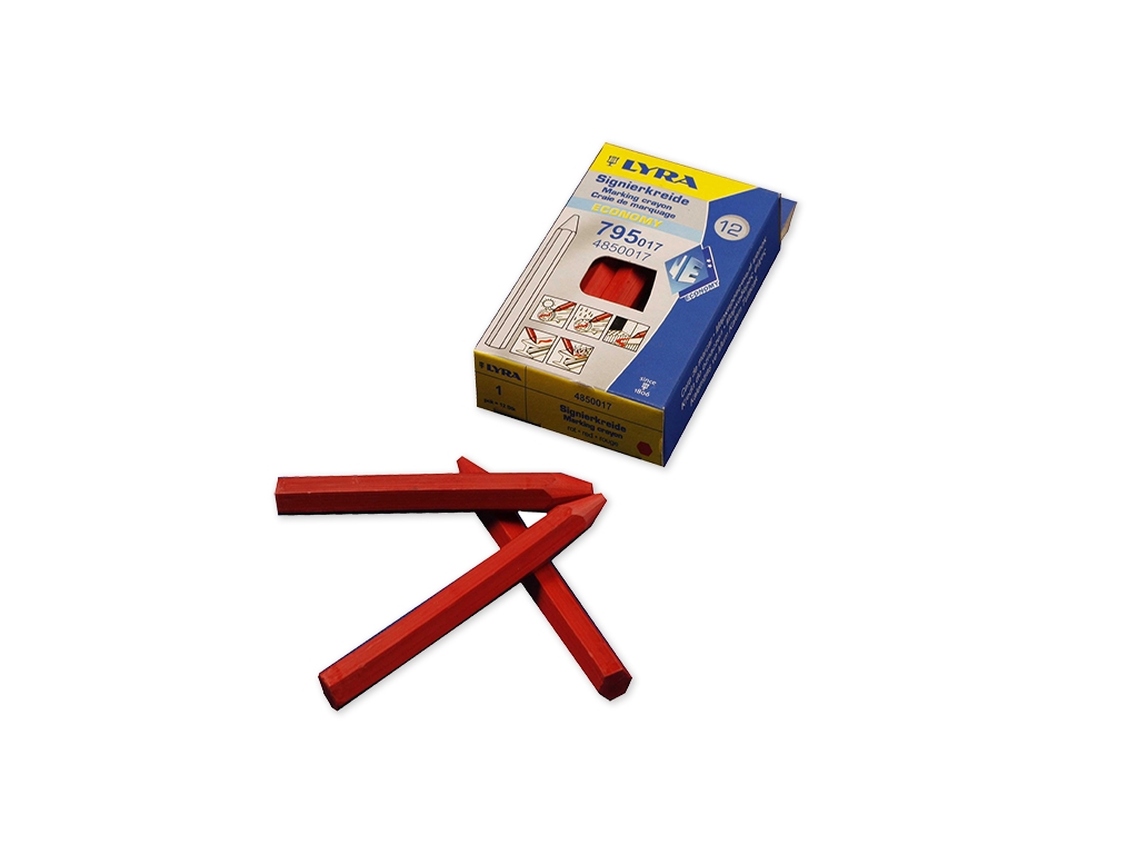 Craie industrielle rouge (Boite de 12)