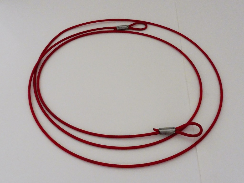 Elingue câble gaine rouge 2 boucle 3m