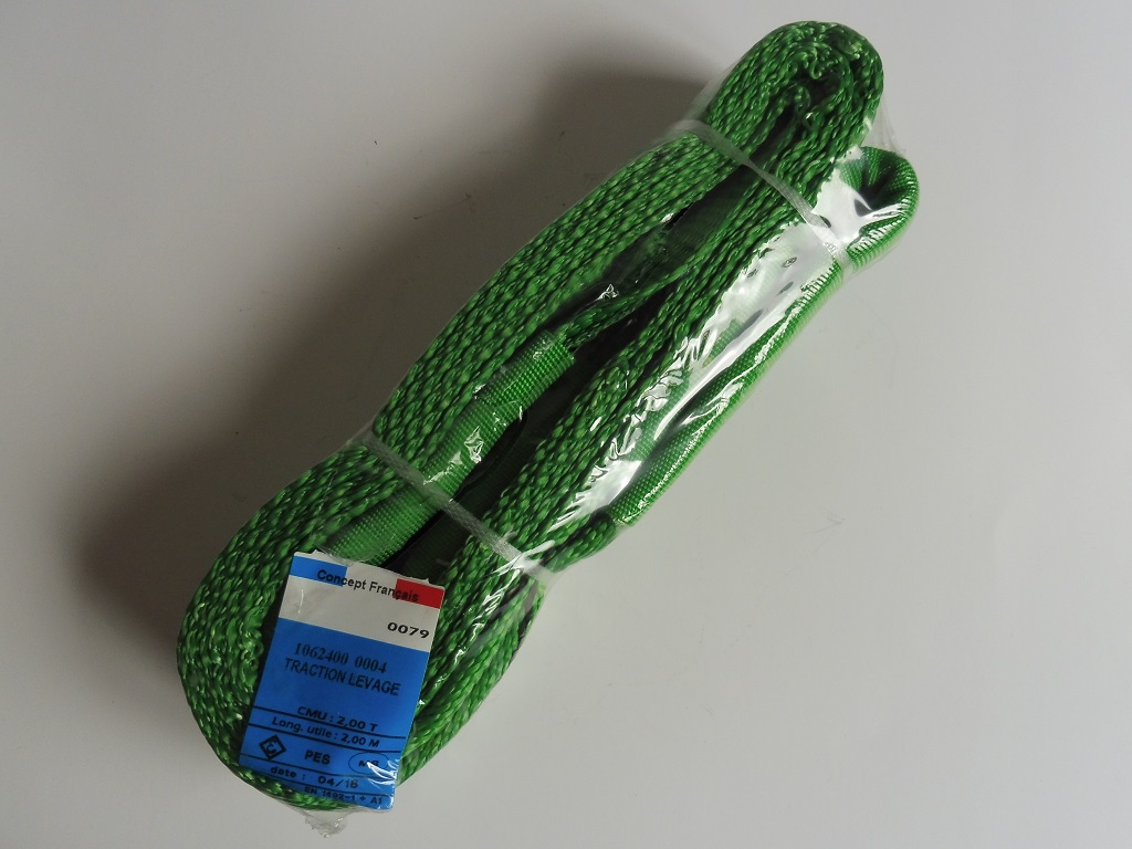ELINGUE TEXTILE SANGLE PLATE TYPE B2 - CMU 2T LONGUEUR 2ML (VENDU A L’UNITÉ)