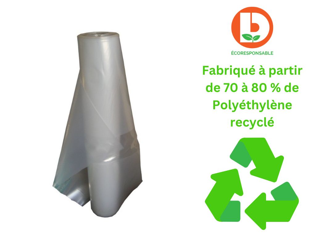 Film polyéthylène recyclé transparent réel 300µ larg. 6m x long. 16,70ml (Polyane)