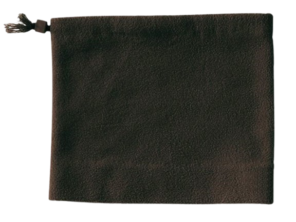 Black polar head and neck protection, one size, adjustable with drawstring