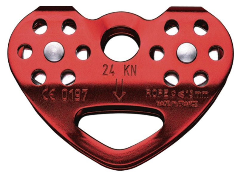 Double tandem pulley for rope movement