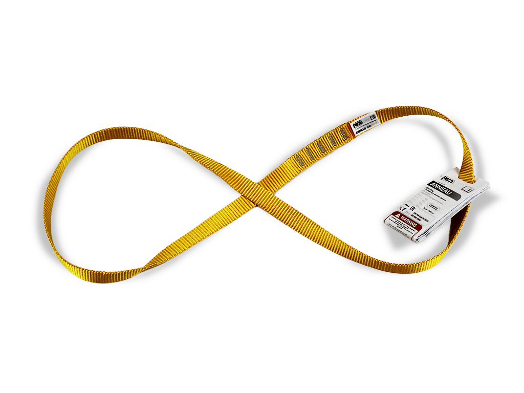 Polyester sewn ring strap 60cm black width 19mm res. 22kN