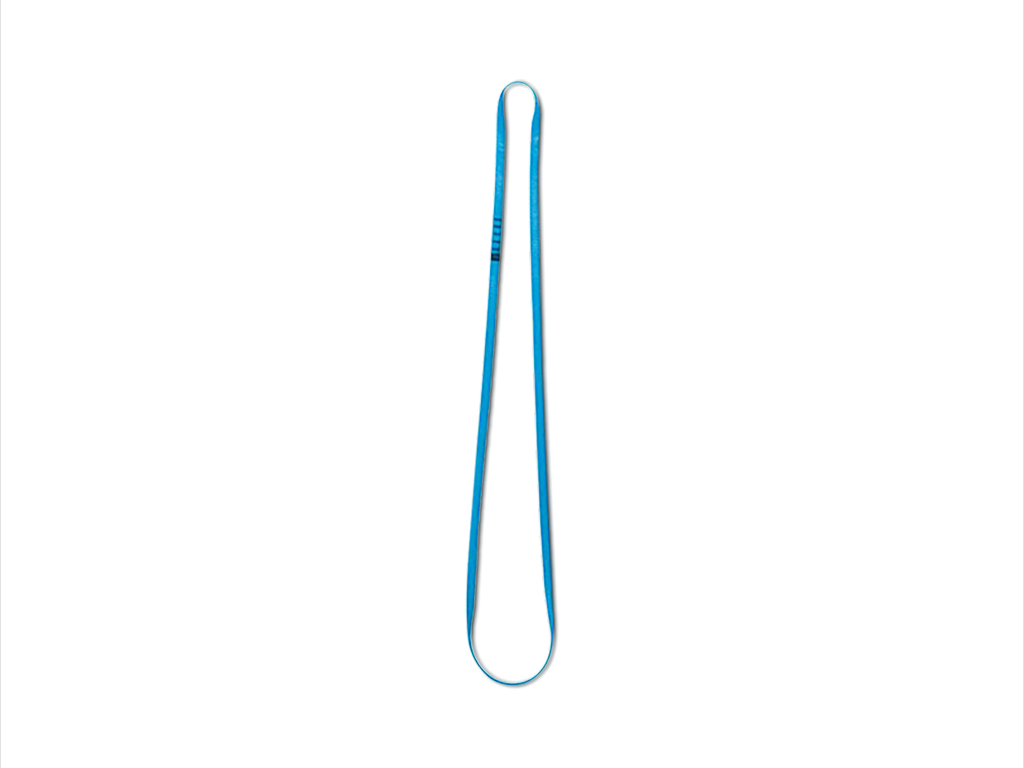 Sangle anneau cousu polyester 80cm bleu