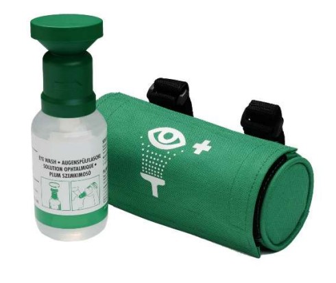 Ophthalmic eye wash kit with pouch