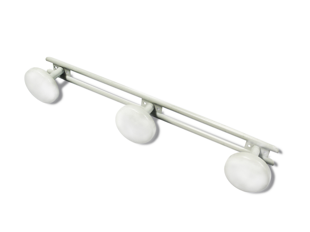 [IN003418] White Epoxy metal coat hook with 3 heads